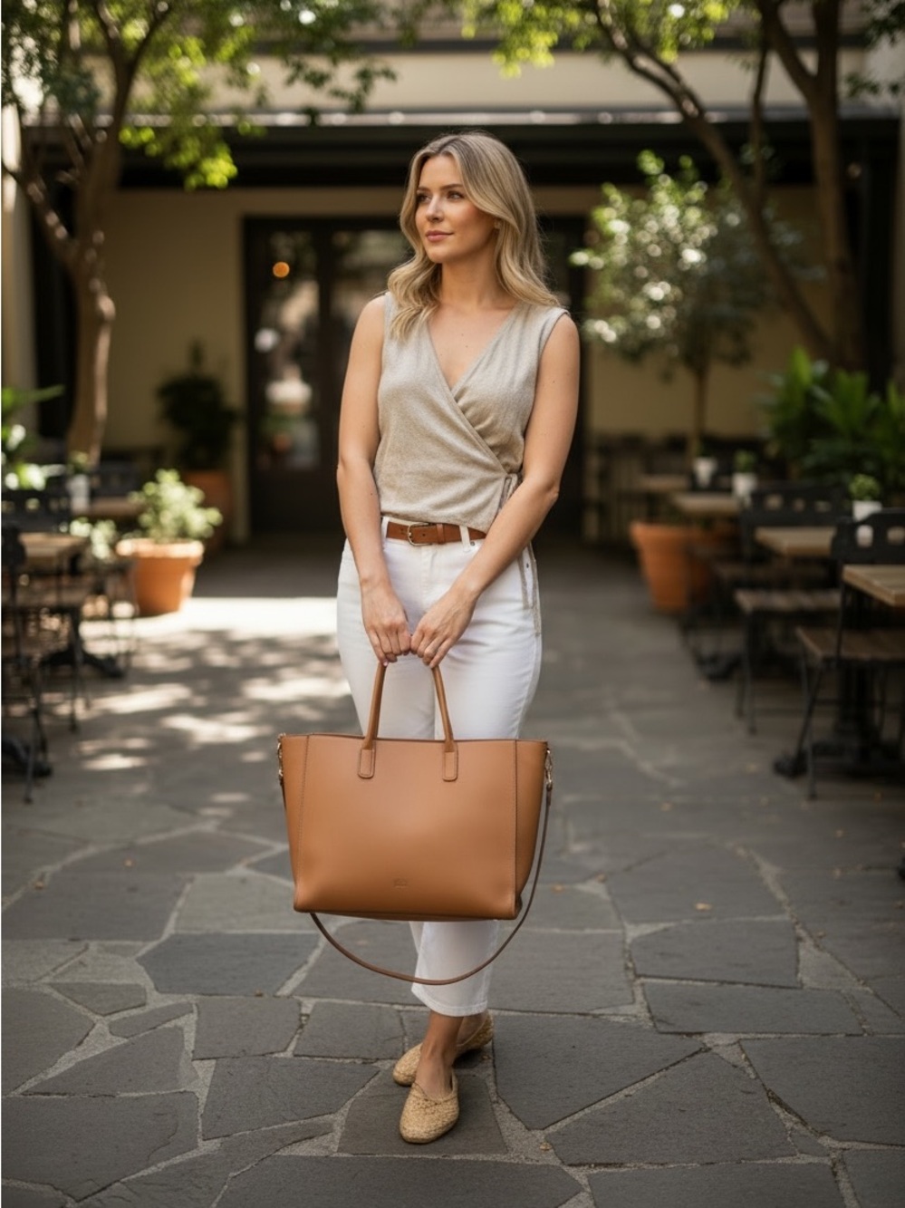 European Summer Linen Wrap Vest